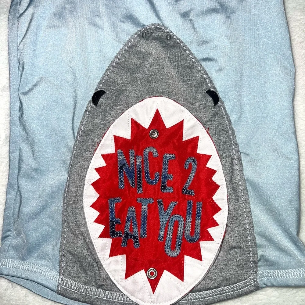 Mudpie Camo Shark rashguard with flap, size 2T-3T